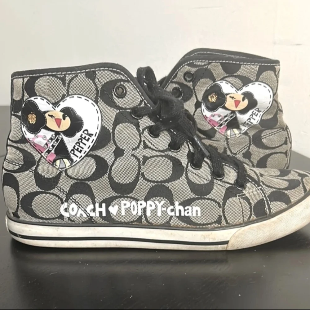 Coach Poppy Pepper Chan High-Top Sneakers Sz 8 - Picture 2 of 11